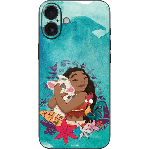 Disney Princess Moana with Pua and Heihei iPhone 16 Plus Skin